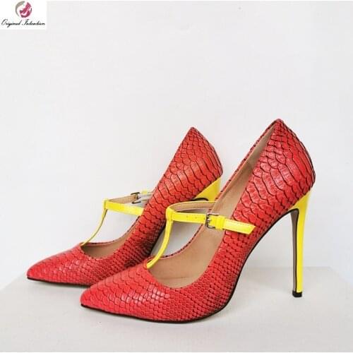 Sexy Night Club Women Pumps Summer Fish Print Pu Leather Stiletto Shoes Fashion Party Office High Heels Ladies Red Green White