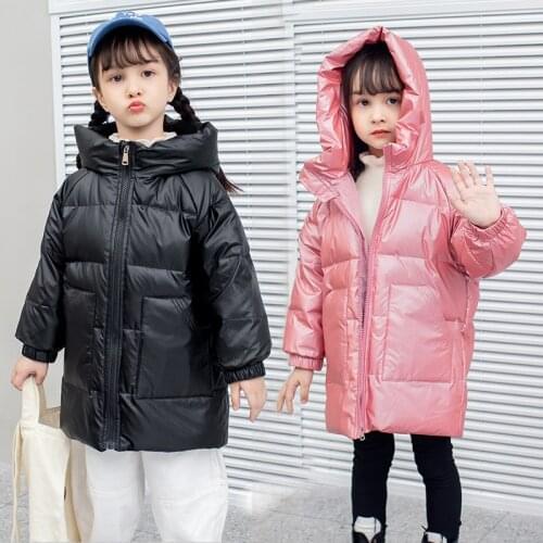 Winter Jacket Kids Warm Coat Girl Thick Parka Children Winter Clothing Solid Outerwear