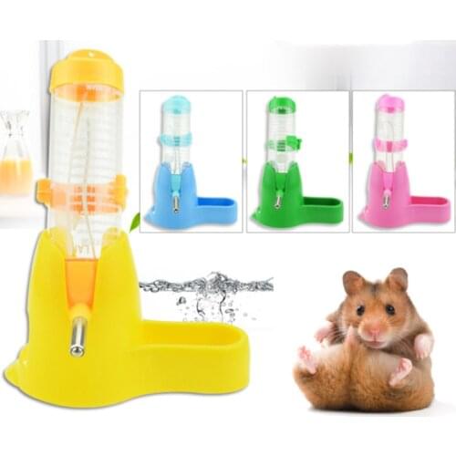 1pc Plastic Hamster Guinea Pig Squirrel Drinker Water Bottle Dispenser Feeder Hanging Pet Dog Rabbit Drinking Head Pipe Fountain