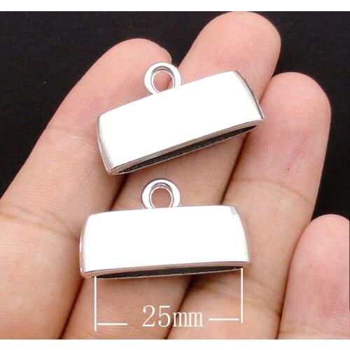 20pcs-Antique Silver Ribbon End Cap Crimp Beads , Ribbon Crimps 29x17mm