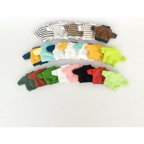 20 Types Doll T-shirts 16cm BJD Ob11 Doll Clothes Tops Long Sleeve Coat 1/12 Doll House GSC Obitsiu 11 Universal Accessory