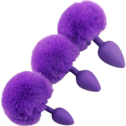 68UD 3pcs Exercise Training Tools for Men Women Artificial Tail Silicone Plug Couple Game Cosplay Beginner