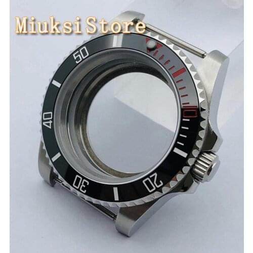40mm silver sterile case sapphire glass ceramic bezel fit NH35 NH36 ETA 2836 Miyota 8205 8215 821A Mingzhu DG2813 3804 movement