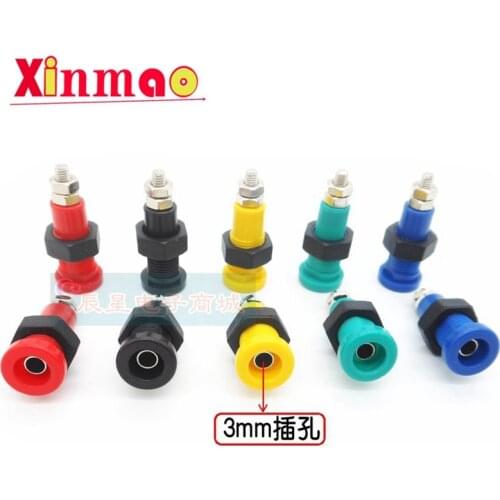 5pcs 3mm banana socket pure copper test terminal K3 safety banana plug socket panel opening 8mm