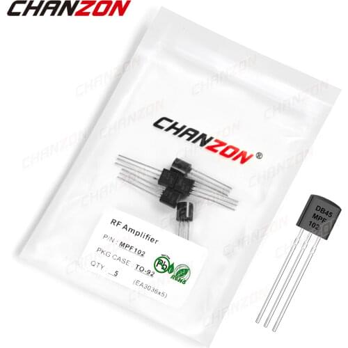 5Pcs MPF102 TO-92 RF Amplifier Transistor Bipolar Junction BJT Triode Tube Fets DIP 10mA 25V Integrated Circuits