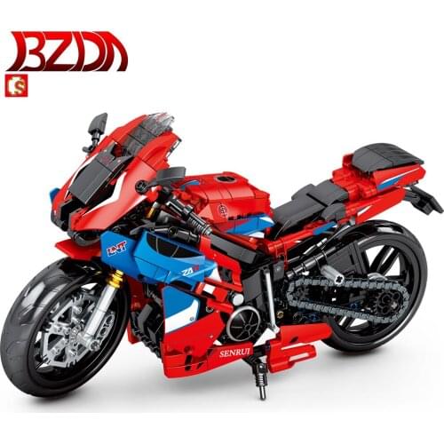 BZDA 857 Pcs Creativity Motorcycle Building Blocks MOC City Racing Motorbike Toys Autocycle Model Bricks For Children Gifts