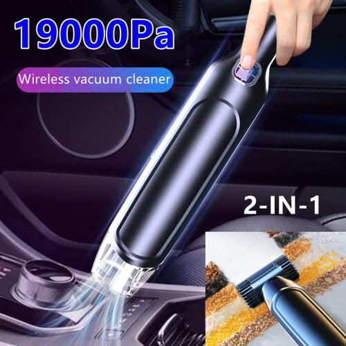 Mini Cordless Car Wireless Vacuum Cleaner 19000PA Powerful Cyclone Suction Home Portable Handheld Vacuum Cleaning Wet&Dry Use