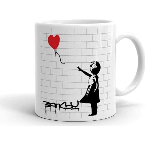 Banksy Baloon Girl Ceramic Mug Cup Porcelain Coffee Mugs Tea Cups Hot Drinks Gift Items