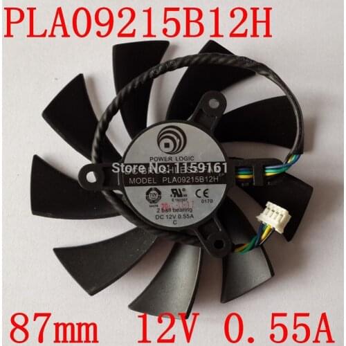 Free Shipping PLA09215B12H 12V 0.55A 87mm For MSI N560 570 580GTX HD6870 Graphics Card Cooling Fan 4Wire 4Pin