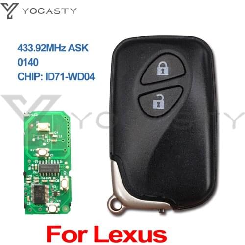 YOCASTY 2 Buttons ID71 Chip PCB 0140 Smart Key Keyless Go Entry For Lexus Replace The Genuine Key Replacement 433.92MHz