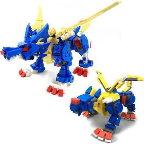 Anime Figure Dolls Building Blocks Childrens Toys Digimon Metal Garurumon Garurumon Action Soldier Assemble Bricks Kids Toys