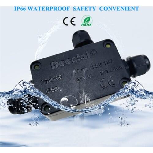 IP68 Waterproof Connector I Shape 250V 13A Wire Straight Connector Quick Wiring Waterproof Connector Outdoor