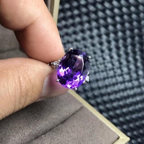 Natural amethyst ring, 7 carat gems, simple and exquisite, 925 sterling silver, craftsmanship and practical
