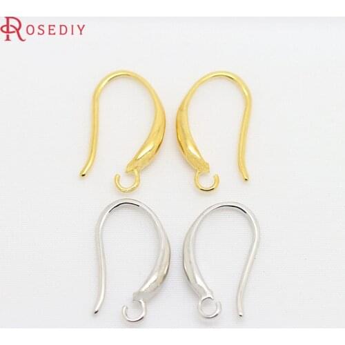 D016)10 pieces Height 15mm 24K Gold Color Plated Brass Earring Hooks High Quality Diy Jewelry Findings Accessories Wholesale