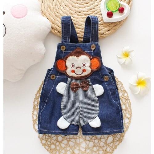 IENENS Toddler Summer Overalls Baby Thin Shorts Boy Jeans Dungarees 0-3 Years Kids Denim Short Trousers Child Soft Shorts