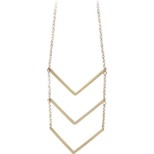 Fashion jewelry accessories metal V shaped necklace