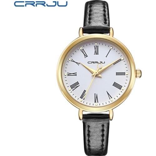Fashion Women Watch Luxury CRRJU Casual Simple Ladies Daily Dress Mesh Wristwatch Waterproof Quartz Female Clock