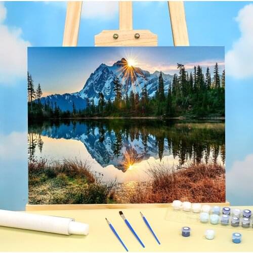 Nature Landscape Coloring By Numbers Painting Kit Oil Paints 40*50 Canvas Pictures Wall Decoration Adults Handiwork Drawing