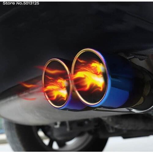 Car Exhaust Muffler Tip Round Stainless Steel Pipe Chrome Exhaust Tip Pipe For Toyota CHR C-HR 2016 2017 2018 2019 2020 2021