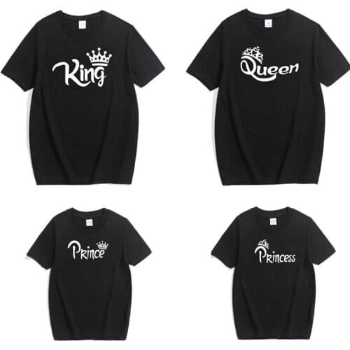 Mother Daughter Family Matching Outfits Matching Father Mother Daughter Son Clothes Cotton T-shirt King Queen Family Look