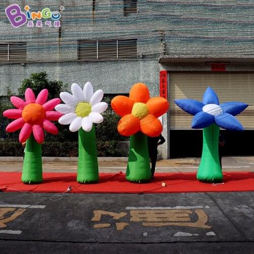 Customized 2.5 Meters Tall Inflatable Colorful Flower Model Balloon With LED Lighting For Decoration - BG-Z0236