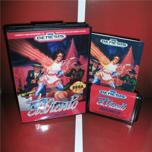 EL Viento US Cover with box and manual For Sega Megadrive Genesis Video Game Console 16 bit MD card