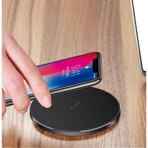 Q1 Wireless charger for iphone Samsung Wireless Fast Full Round Aluminium Alloy 10w Wireless Charger