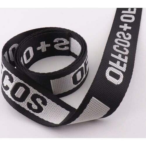 25mm Fashion Sewing Strap for Backpack Black striped Webbing Dog Collar Ribbon Lanyard Strap Garment Accessories