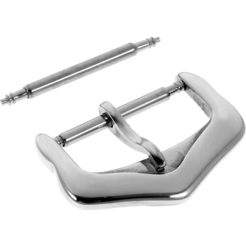Stainless Steel Wrist Strap Pin Buckle Watch Band Buckle Clasp Silver 18mm 20mm