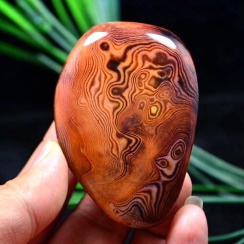 60-100g Natural sardonic agate handle with onyx design agate decoration 1pc