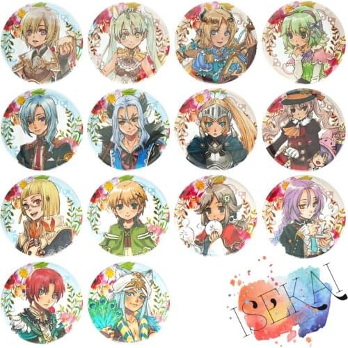 Rune Factory 4 Anime badge Lest Frey Dylas Margaret Kiel Clorica Arthur Leon Dolce Vishnal Forte Metal Badge Brooch Pins