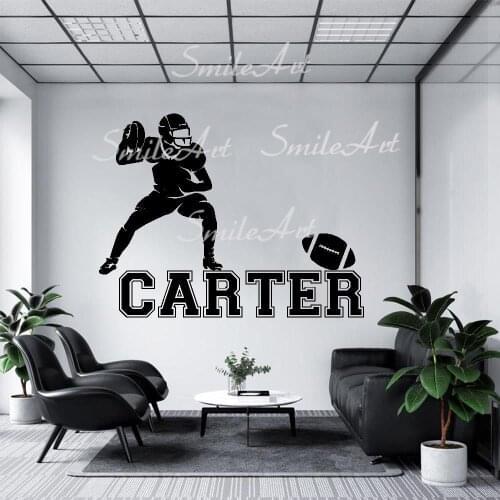 Cartoon Style Custom Name Football Wall Art Decal Decoration Fashion Sticker For Kids Rooms Decoration Wall Decoration Murals