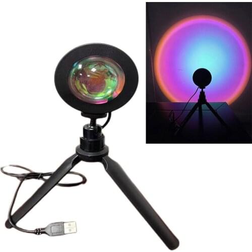 LED Sunset Lamp Projector Romantic Light With Rainbow USB Night Light Home Party Atmosphere Light Christmas Decor Neon Lights