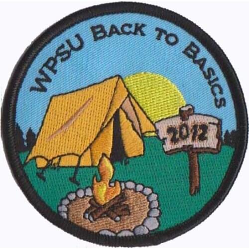 WPSU BACK TO BASICS Embroidered Patch Made of Twill with Merrow Border and PVC backing Customized MOQ50pcs free shipping