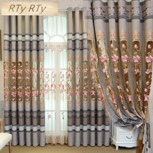 High qualityof floral window blackout curtains for living room the bedroom modern tulle curtains for window treatment blinds
