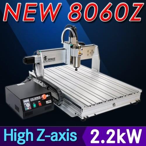 YOOCNC newest USB cnc 8060 2200W 4 axis 3d woodworking carving milling machine lather for metal engraving router in China