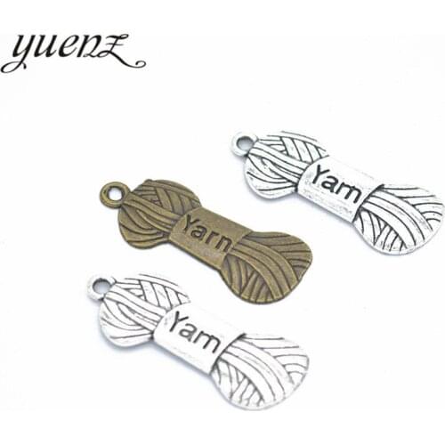 YuenZ 10pcs 2 colour Alloy Metal Antique Sliver Wool Charm Jewelry Making DIY Handmade Craft 31*12mm J172