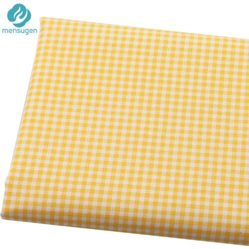 Yellow Check 100% Cotton Fabrics for Bed Sheets Blankets Pillows Curtain Clothes DIY Sewing Material Cloth By Meter