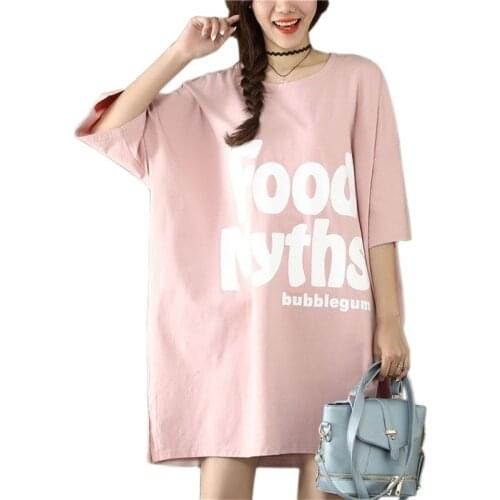 ARCSINX Oversized T Shirt Women Big Size 8XL 7XL 6XL Pink Korean T-Shirt Women Plus Size Fashion Summer Long Cotton Tshirt Women