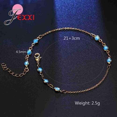 925 Sterling Silver SilverBangles For Women Pretty Birthday Gift Party Meeting Jewelry Elegant Blue Crystal Accessories Gift