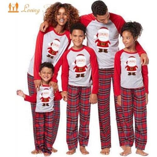 2020 Christmas Family Matching Clothes Pajamas Set Family Look Clothing Men Women Kids Baby Romper Xmas Cotton Pyjamas Set