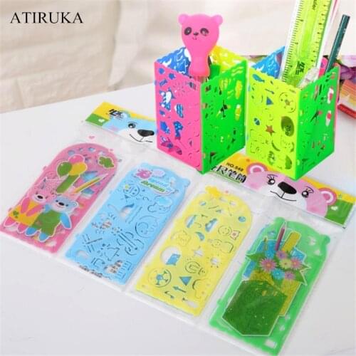 4Pcs/Set Spirograph Geometric Ruler Multi-function Drafting Tools Stationery For Students Kids Drawing Template DIY Painting Toy