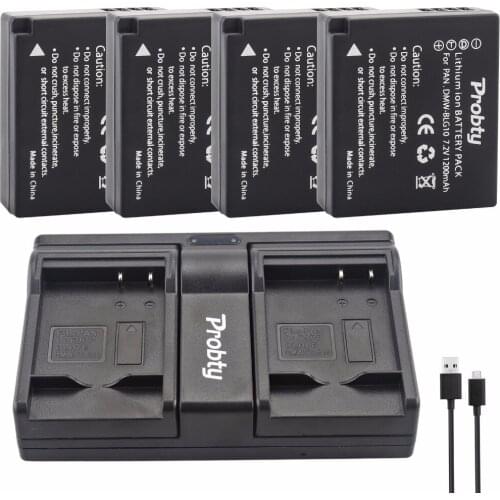 4Pcs DMW-BLG10 DMW BLG10 Battery + USB Dual Charger for Panasonic DC-ZS70 DMC-GX80 DMC-GX85 DMC-ZS60 DMC-ZS100 DMC-GF6 DMC-GX7K
