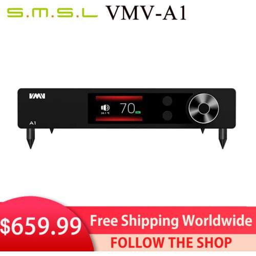 SMSL VMV A1 Audiophile Class A Amplifier RCA input speaker power amp 6.35mm Headphone Amplifier output with remote control