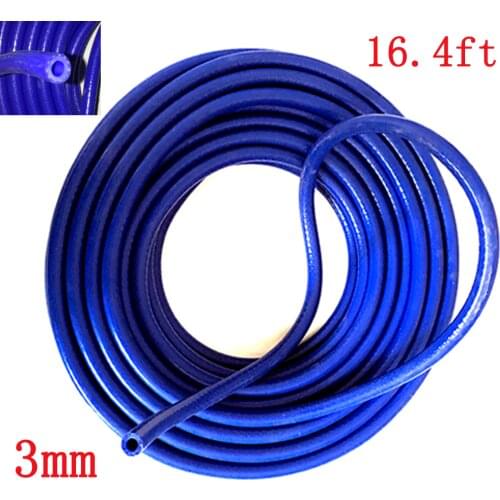 Car 16.4ft Vacuum Tube Hose Pipe Vehicle Silicone Tubing Blue Oil Water Pipeline
