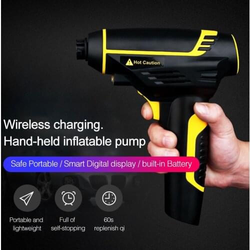 150 PSI 120W Wireless Car Air Compressor Pump Digital LED Smart Car Tire Inflator Handheld USB Rechargeable Inflatable Pump
