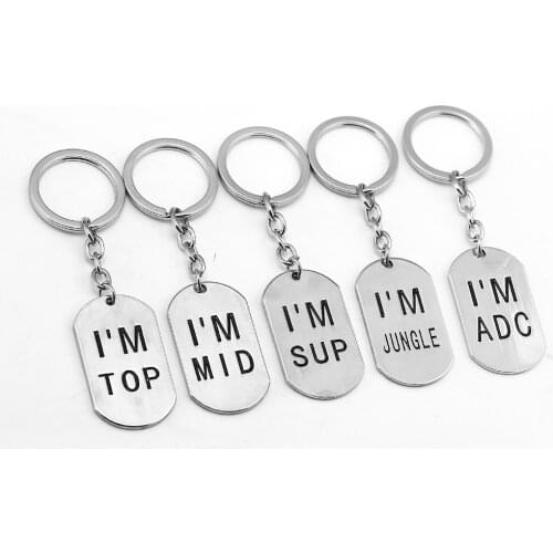 League of LOL Keychain Legend Dog Tag Silver Key Ring Holder Metal Fashion Car Chaveiro Game Key Chain Pendant men Gift Jewelry