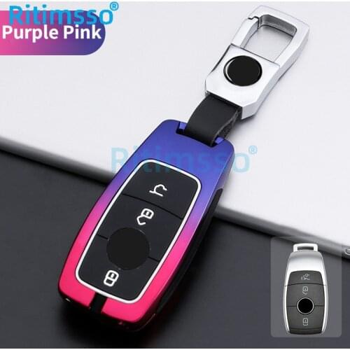 Colorful Zinc Alloy Car Remote Key Case Shell For Mercedes Benz E Class W213 E200 E260 E300 E320 Protective Key Cover Fob Holde