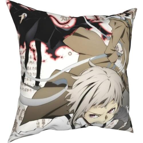 Bungo Stray Dogs Anime Pillowcase Printed Polyester Cushion Cover Decorative Throw Pillow Case Cover Home Zipper 45*45cm