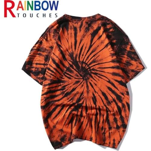 Rainbowtouches Men 100%Cotton Tie Dye T Shirts In Bulk Tie-dye Shirt Tidal Current Harajuku Cyber Celebrity T-Shirt Unisex